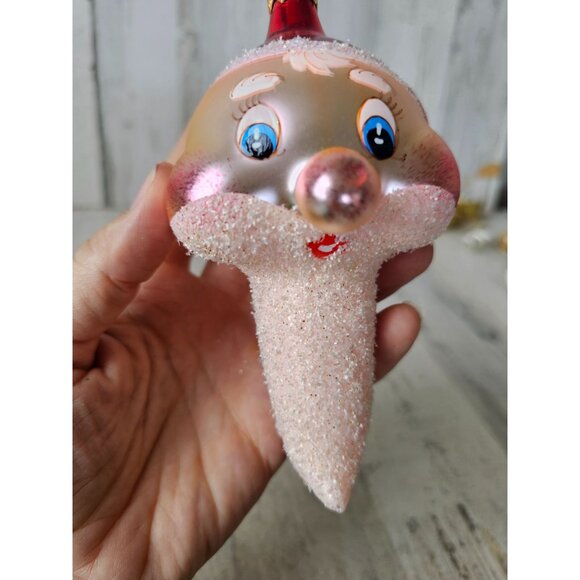 Radko cheeky st nick Italian Santa beard bust vintage ornament Xmas tree - Picture 5 of 9